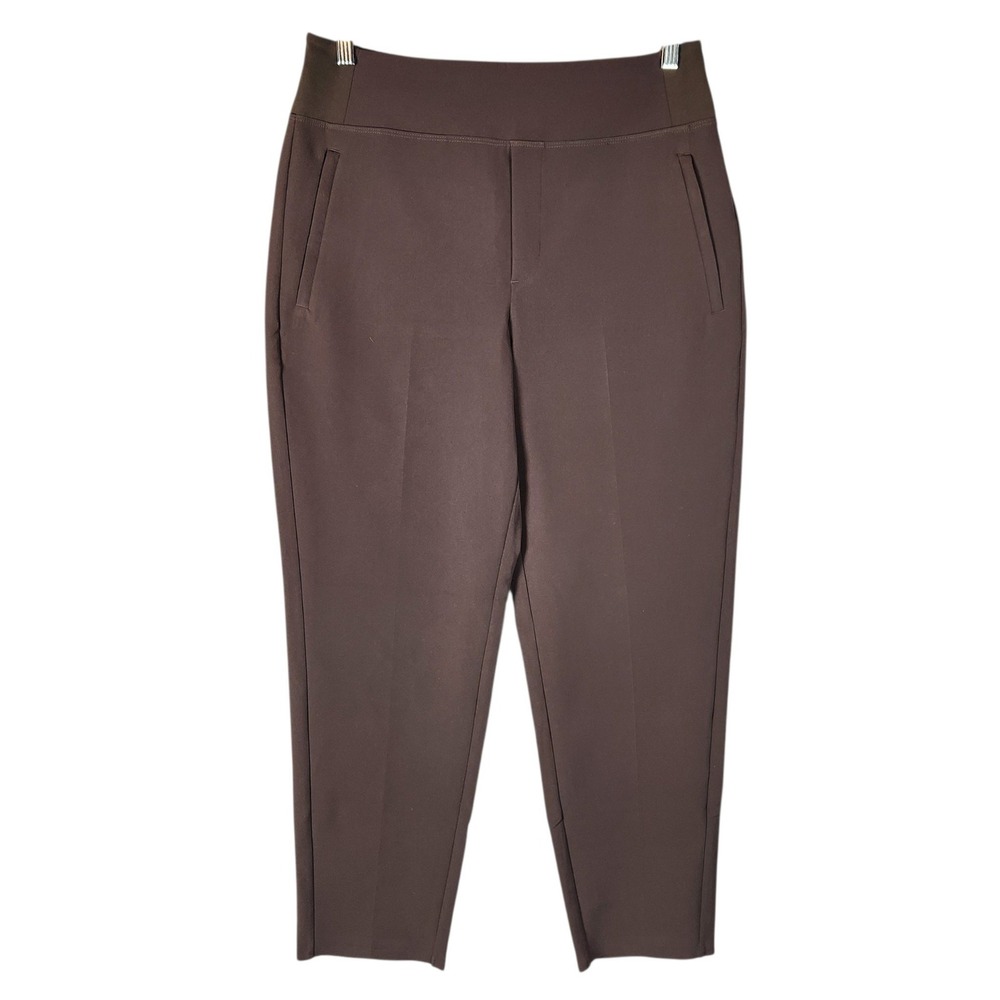 Athleta Endless High Rise Pant Size 10 Brown Tapered Stretch Pull On Work Travel